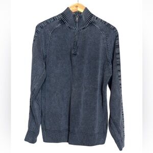 BKE weathered gray 1/4 zip cotton sweater Size Medium